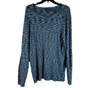 Jones New York Signature Women’s Marbled Long Sleeve Sweater 2X
